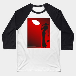 Lady in Black Baseball T-Shirt